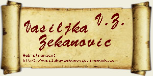 Vasiljka Zekanović vizit kartica